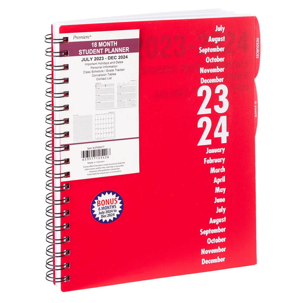 2023-2024 Premiere 18 Month Student Planner, 10"