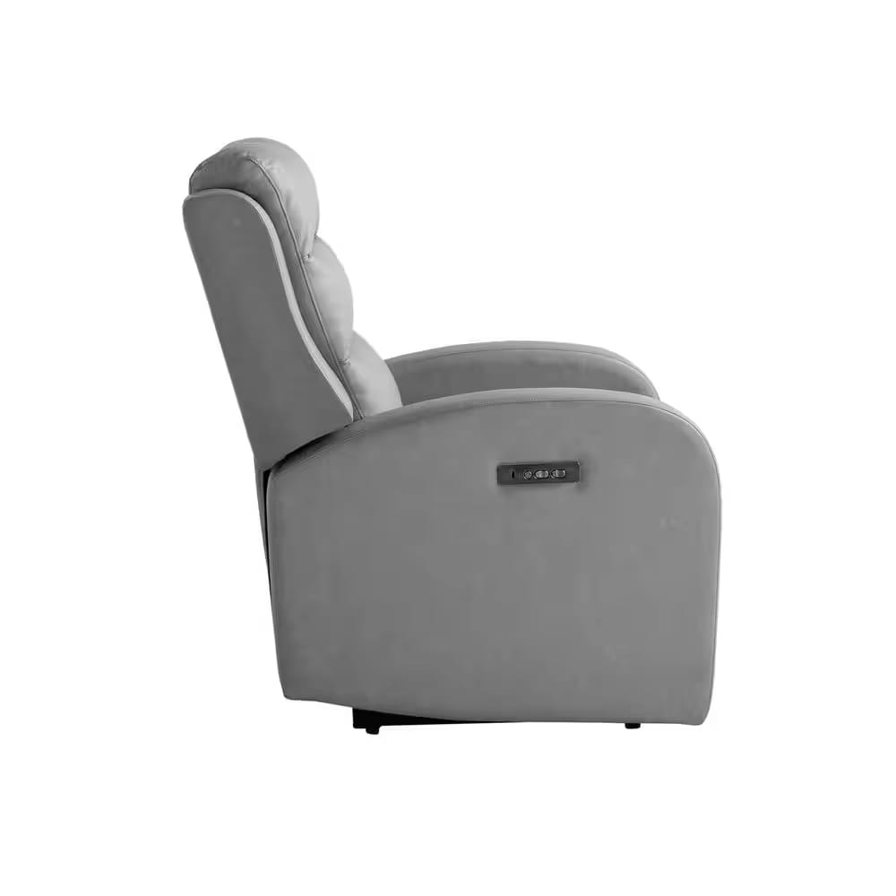 Relax A Lounger Aragon Faux Leather Recliner with Power, Archer Gray