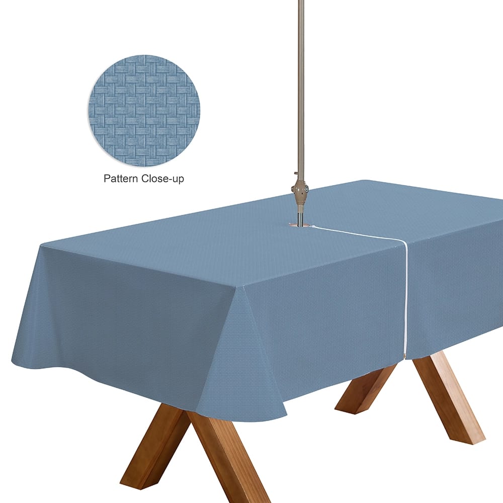 Outdoor Living Zipper Vinyl Tablecloth with Flannel Backing