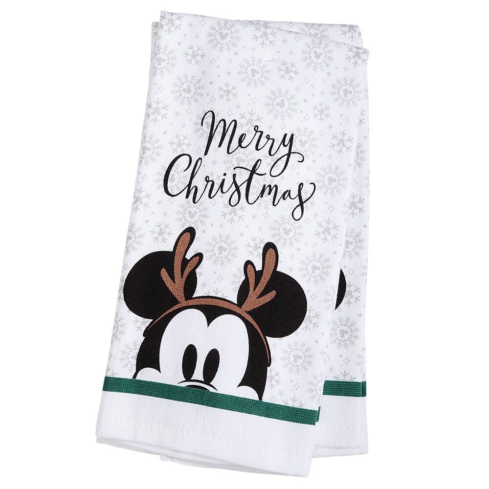 Disney Mickey Mouse and Minnie Mouse Christmas Kitchen Towels, 2-Count