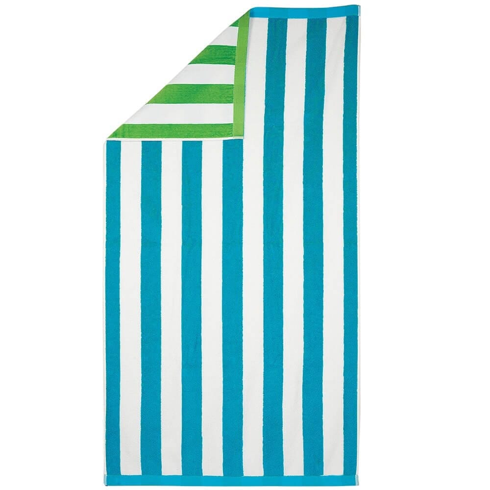 Reversible Stripe Cotton Beach Towel, 34" x 64"