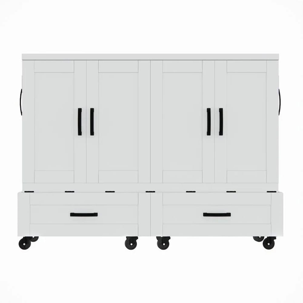 RoomAndLoft Murphy Cabinet Bed, Queen, White