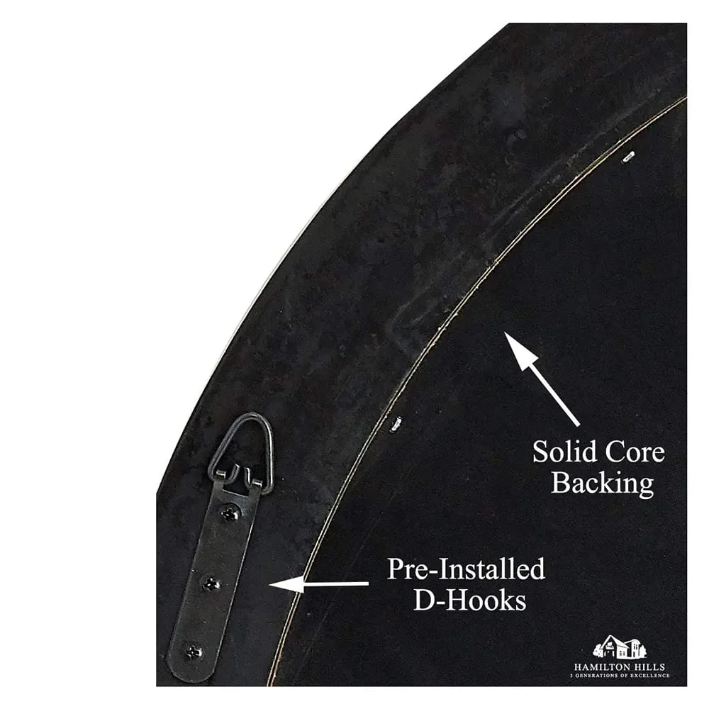 Hamilton Hills 32" Circle Wenge Framed Wall Mirror, Brown