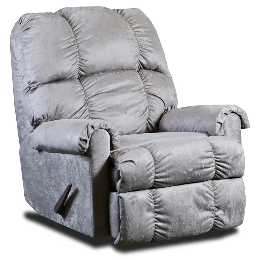 Contemporary Style Recliner, Crushed Gray