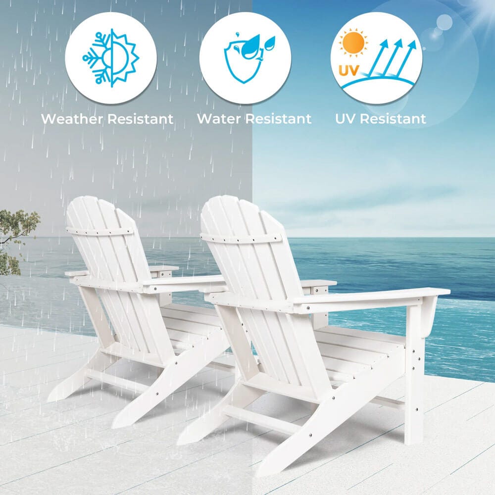 Outdoor All-Weather HDPE Adirondack Chair, White