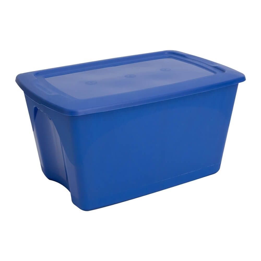 Blue Storage Tote with Snap Lid, 18 Gal