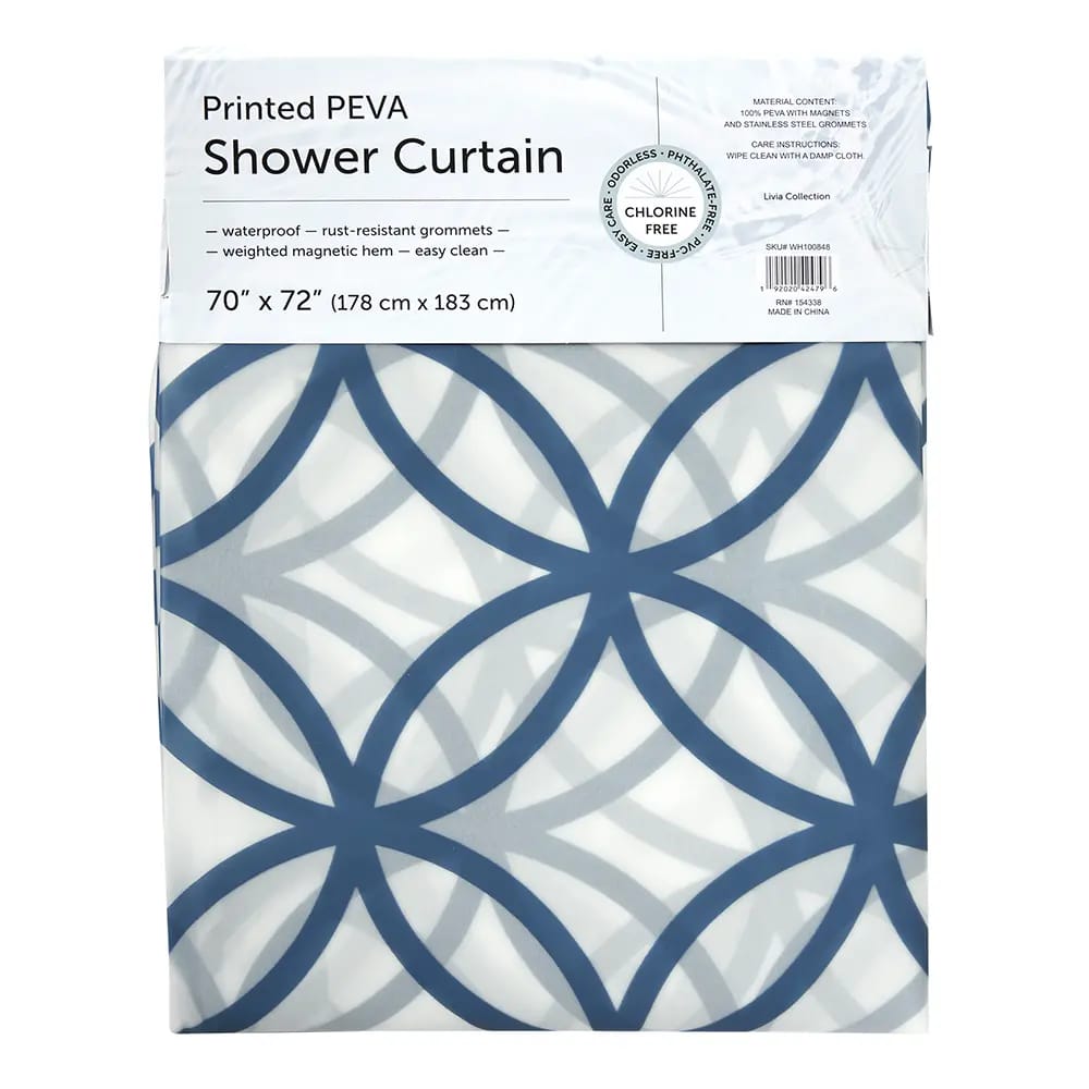 Printed PEVA Shower Curtain