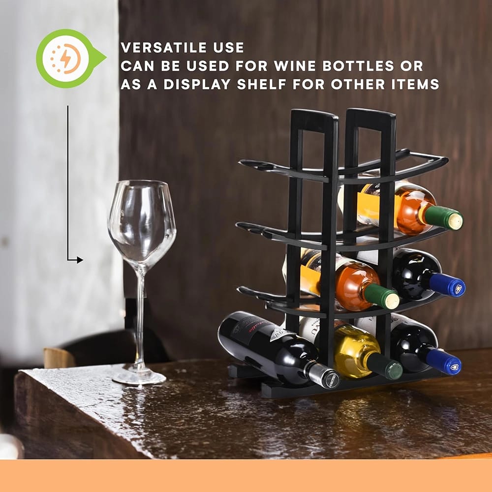 Prosumer's Choice 12 Bottle Bamboo Wine Rack, Black
