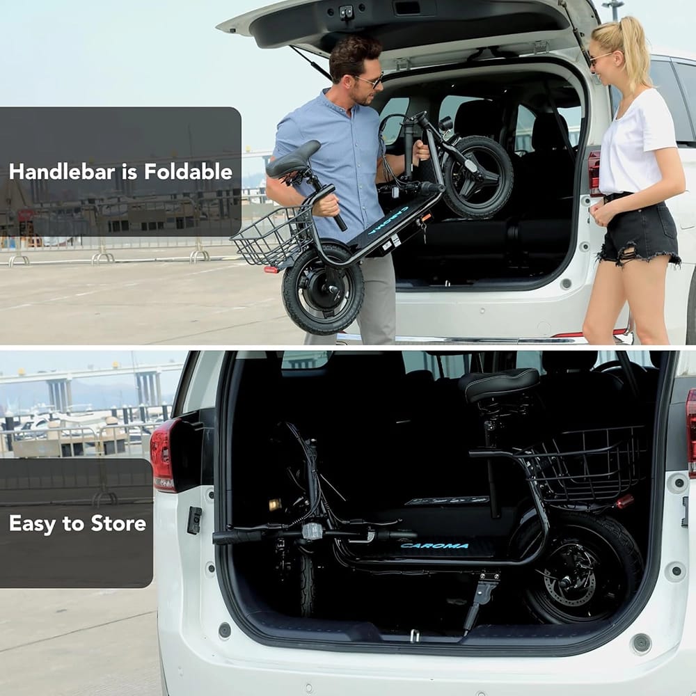 Caroma Electric Scooter with Seat, Black