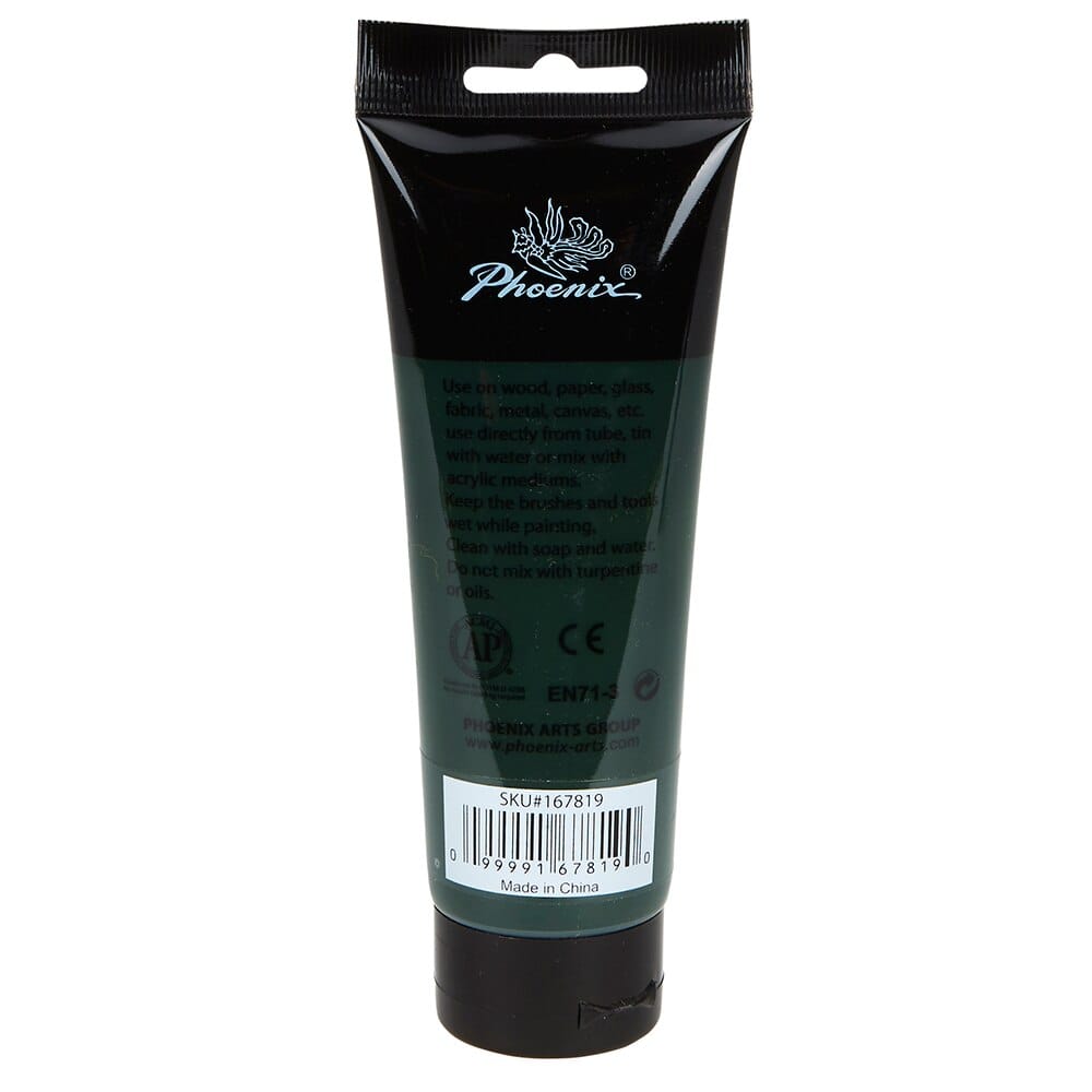 Phoenix Artist's Acrylic Paint, Deep Green Permanent, 120 ml