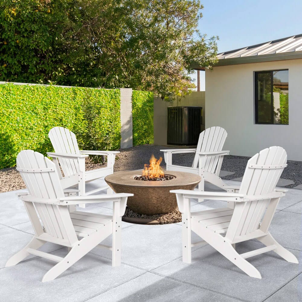Outdoor All-Weather HDPE Adirondack Chair, White