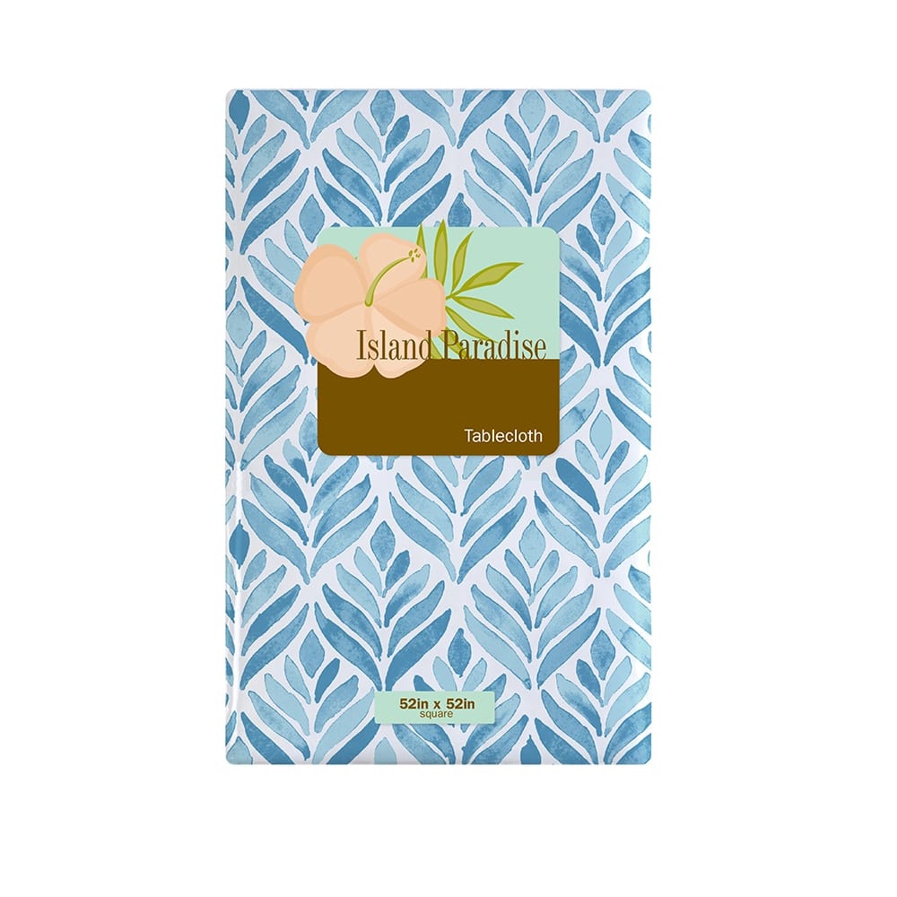 Blues Vinyl Tablecloth with Flannel Backing