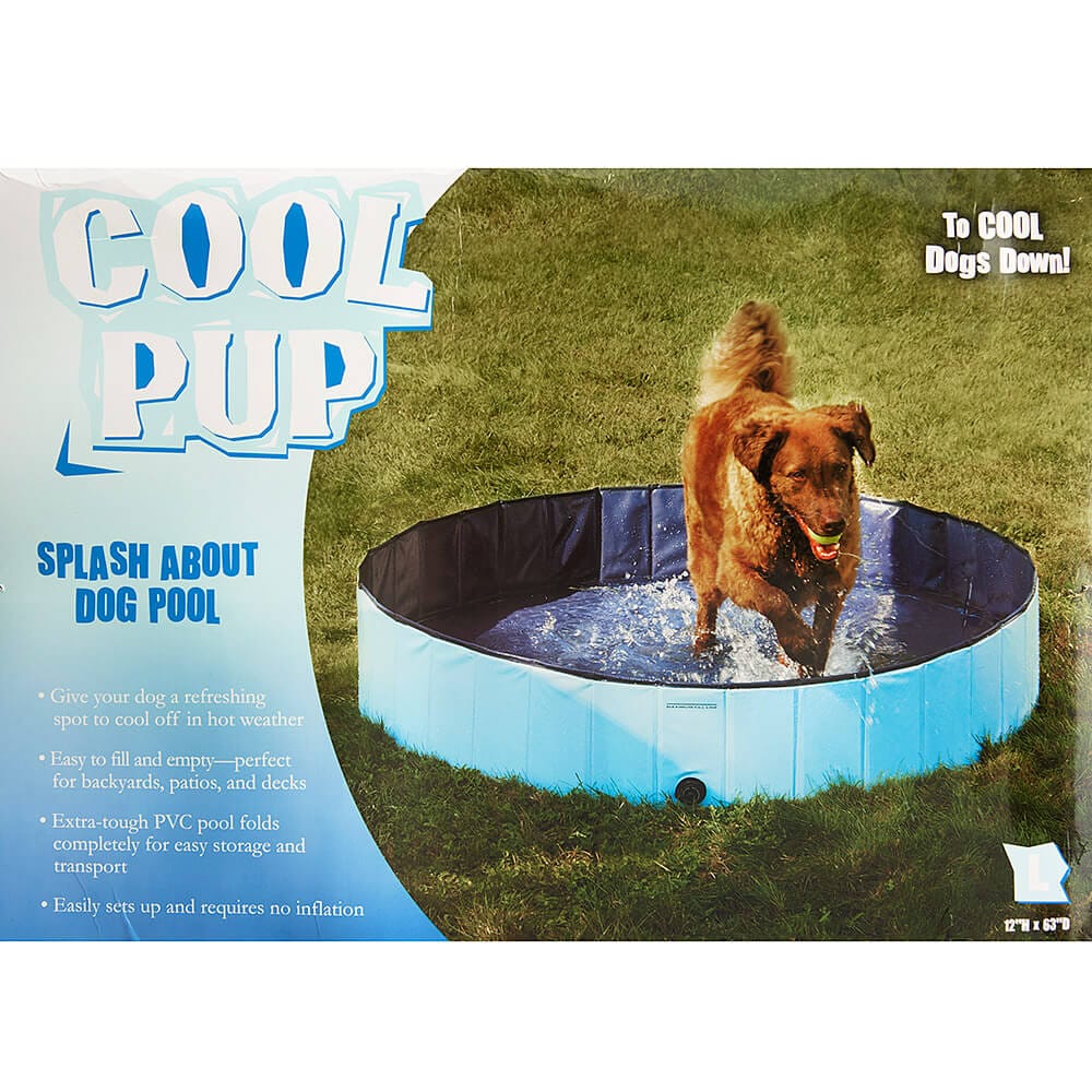 Cool Pup Splash About Large Portable Dog Pool, Blue