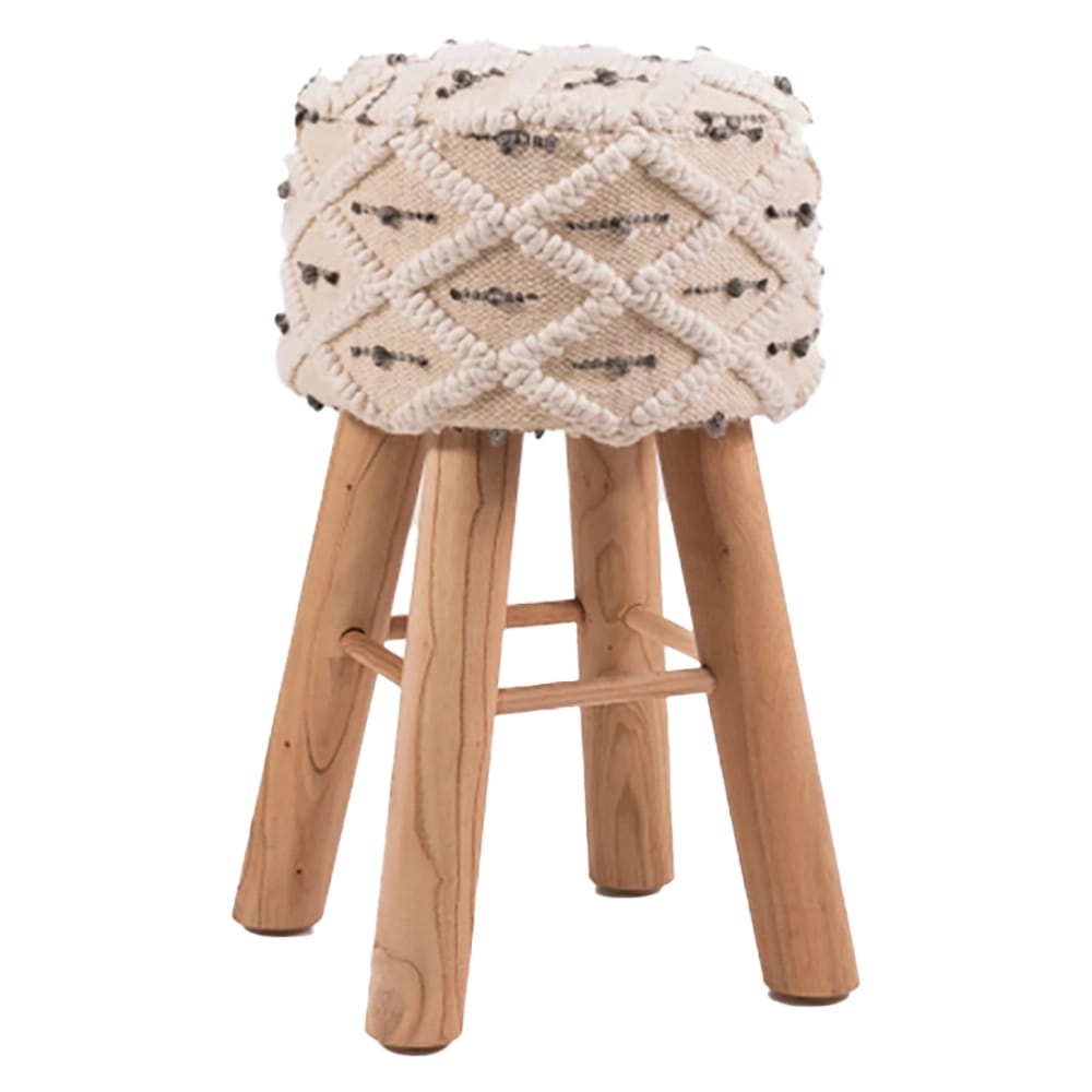 Albany Living 29" Upholstered Patterned Stool, Tan