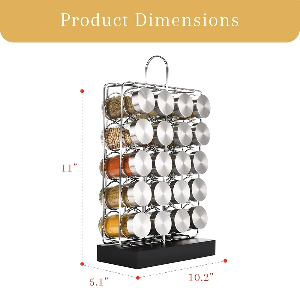 2LB Depot 5-Tier Spice Rack Organizer, Silver/Black