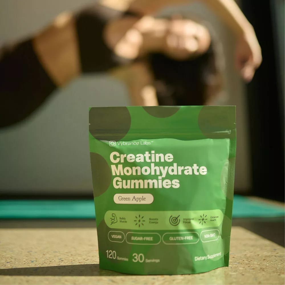 Vybrance Labs Creatine Monohydrate Gummies, Green Apple, 120 ct