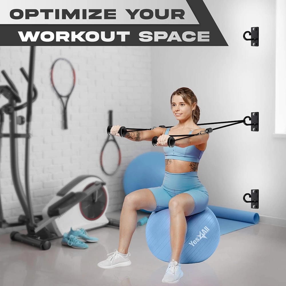 Yes4All Sturdy Wall Mounted Workout Anchors, Black