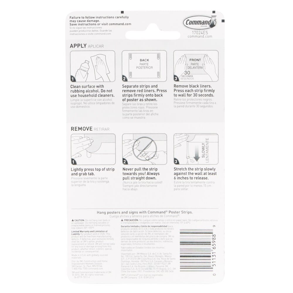 Command 3M Poster Hanging Strips, 12 Count