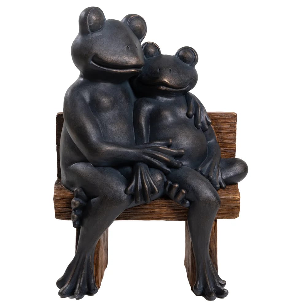 29" Hugging Frogs Garden Statue