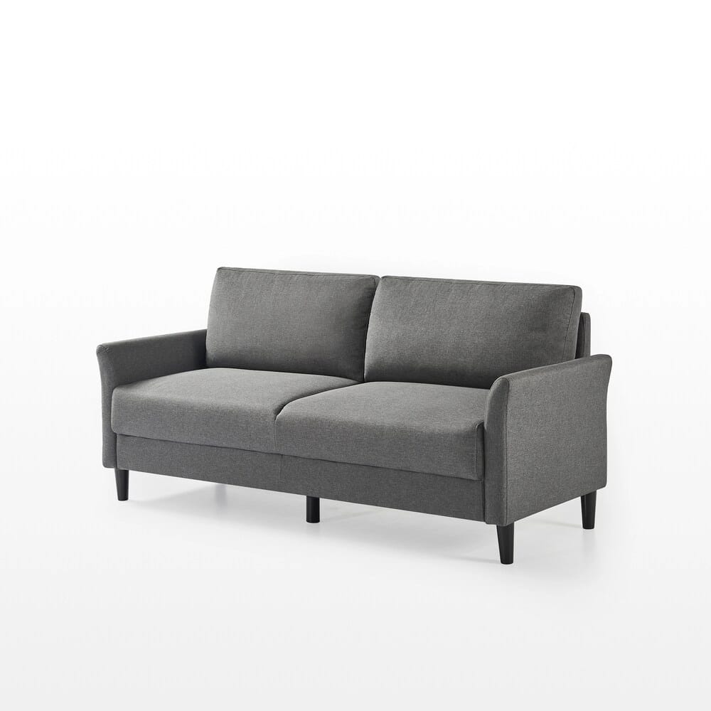 Zinus Jackie Upholstered 3-Seat Sofa, Dark Gray