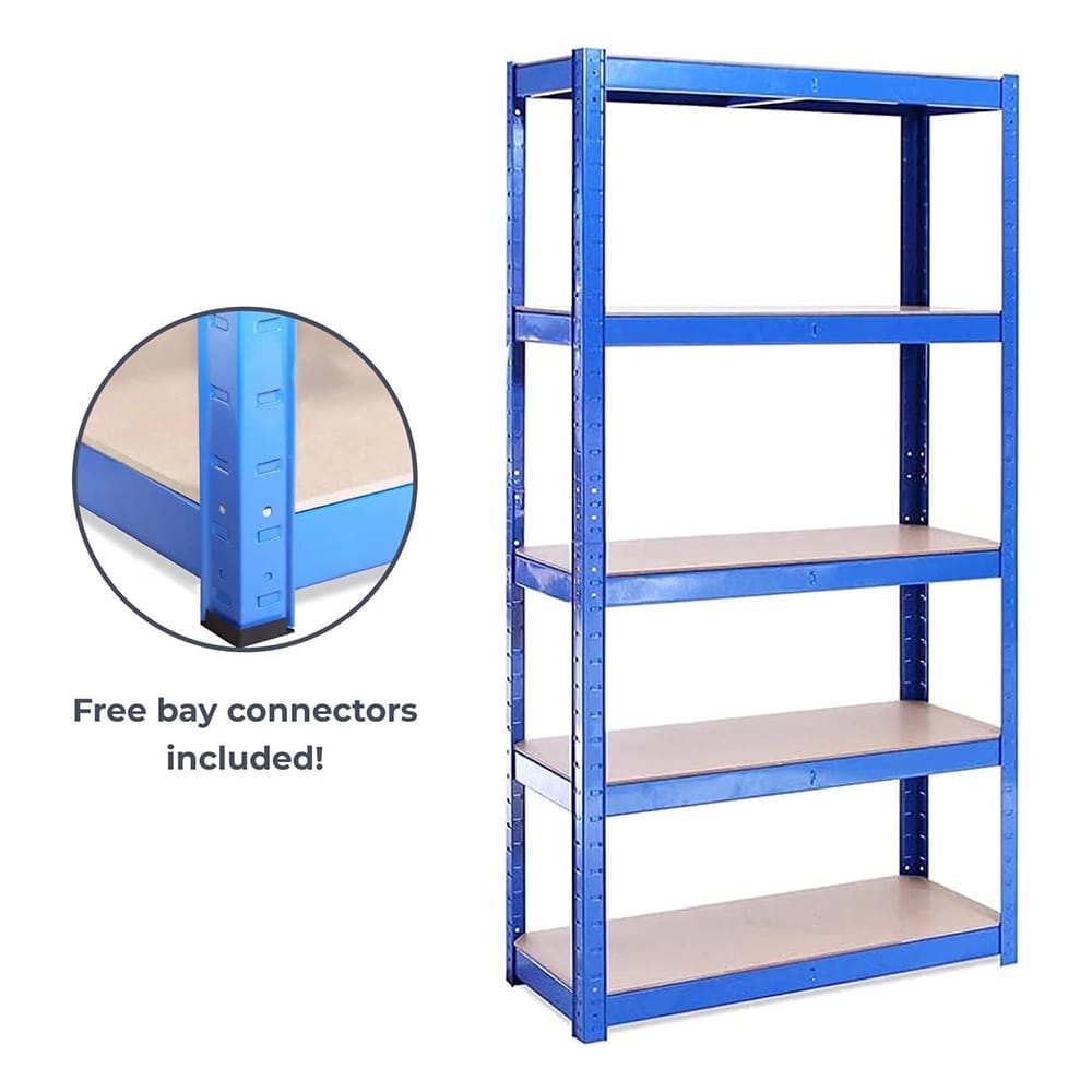 G-Rack 5-Tier Garage Shelving Unit, 30" x 12" x 59", Blue, 2 Count