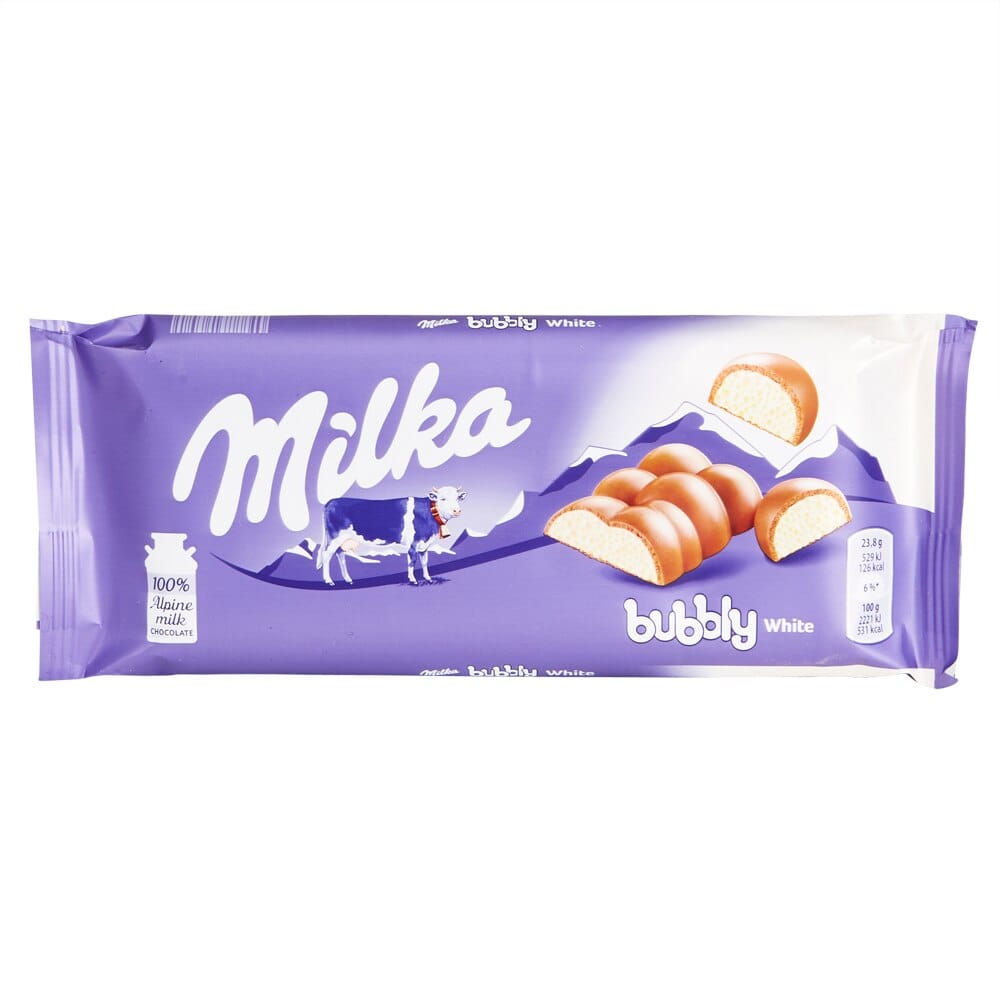 Milka German Bubbly White Chocolate, 3.35 oz