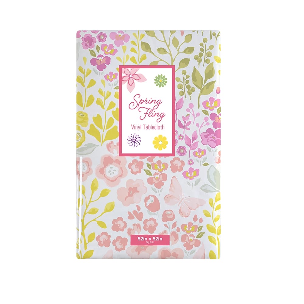 Spring Vinyl Tablecloth with Flannel Backing