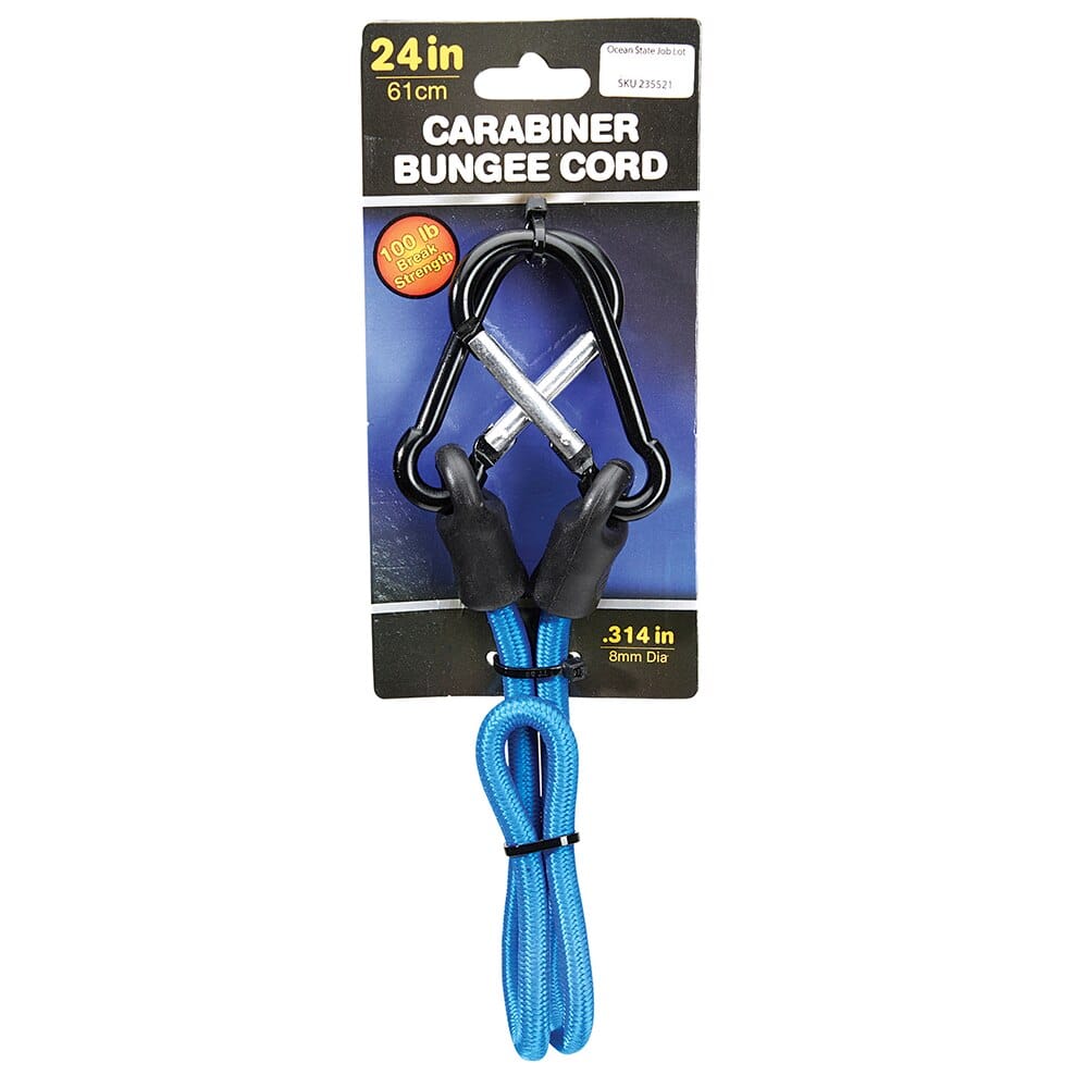 8mm Carabiner Bungee Cord, 24"