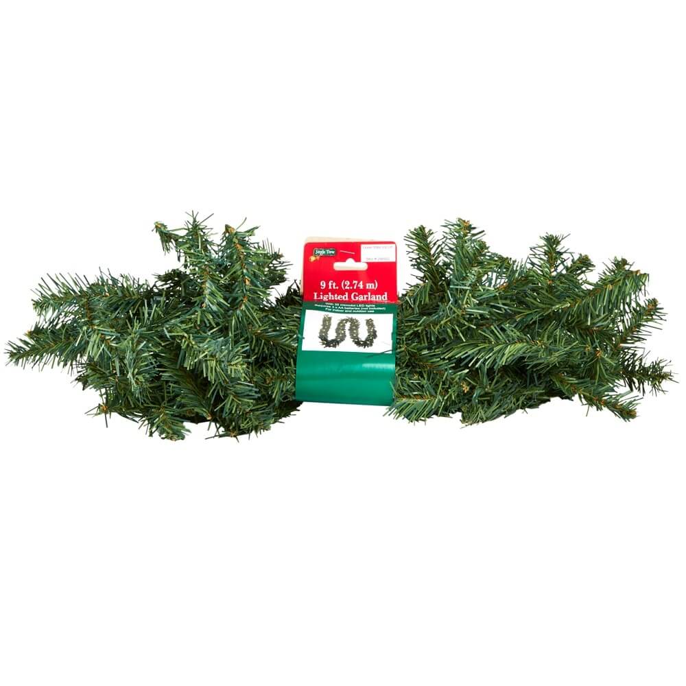 Jingle Time Lighted Garland, 9'