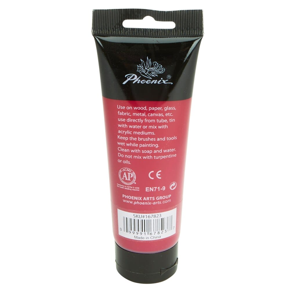 Phoenix Artist's Acrylic Paint, Primary Red, 120 ml