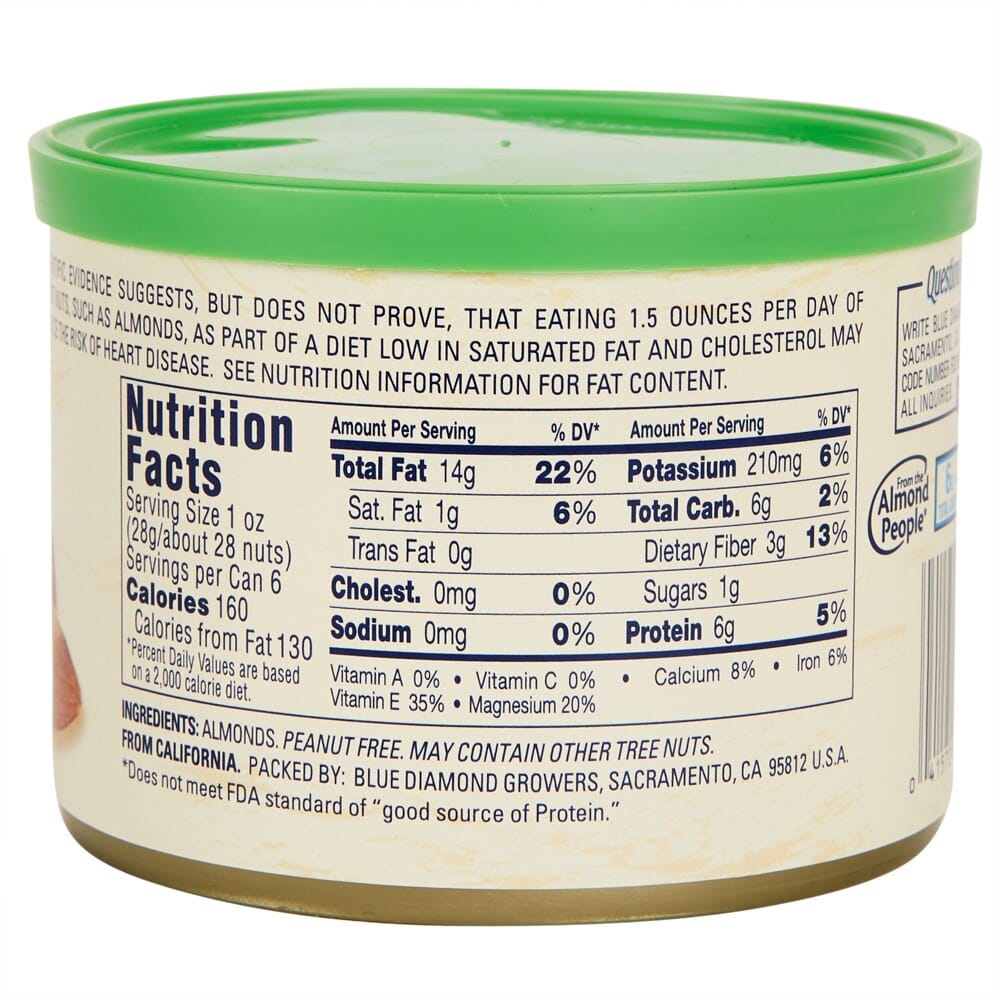 Blue Diamond Whole Natural Almonds, 6 oz