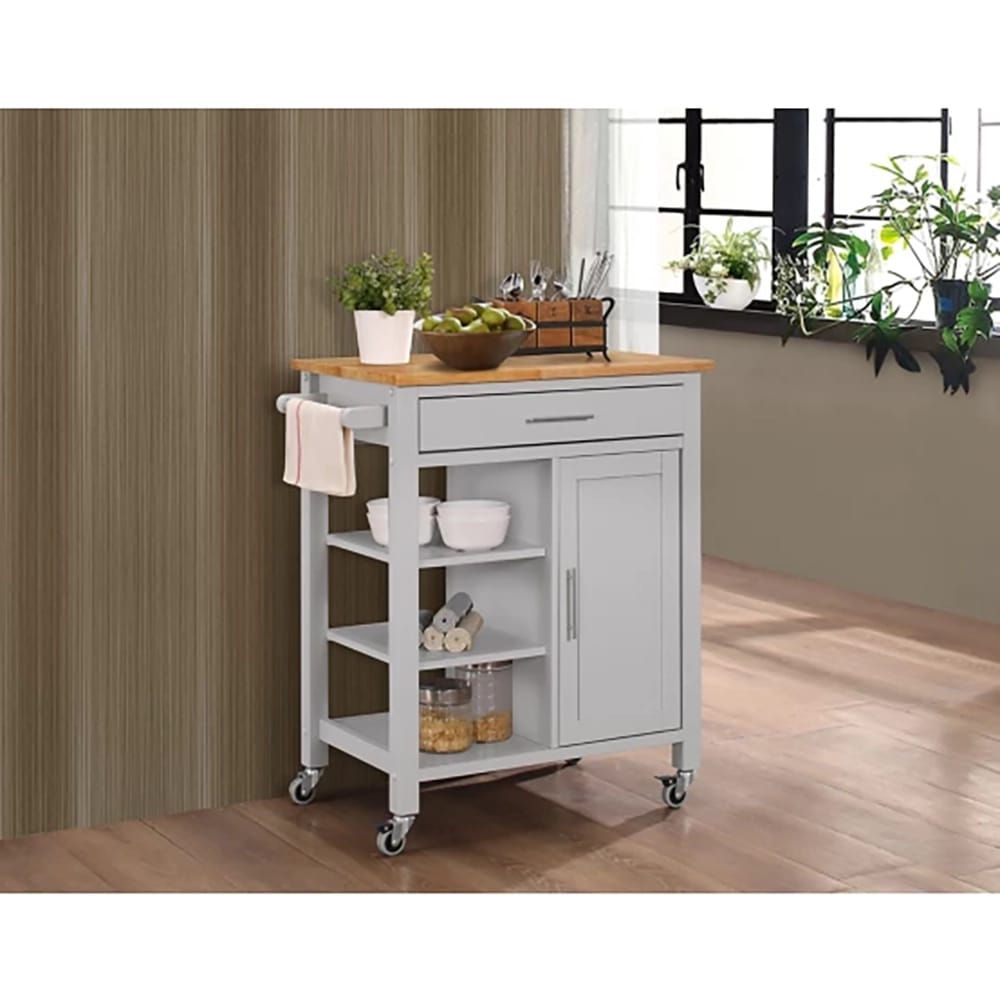 4D Concepts Edmonton Kitchen Cart, Gray