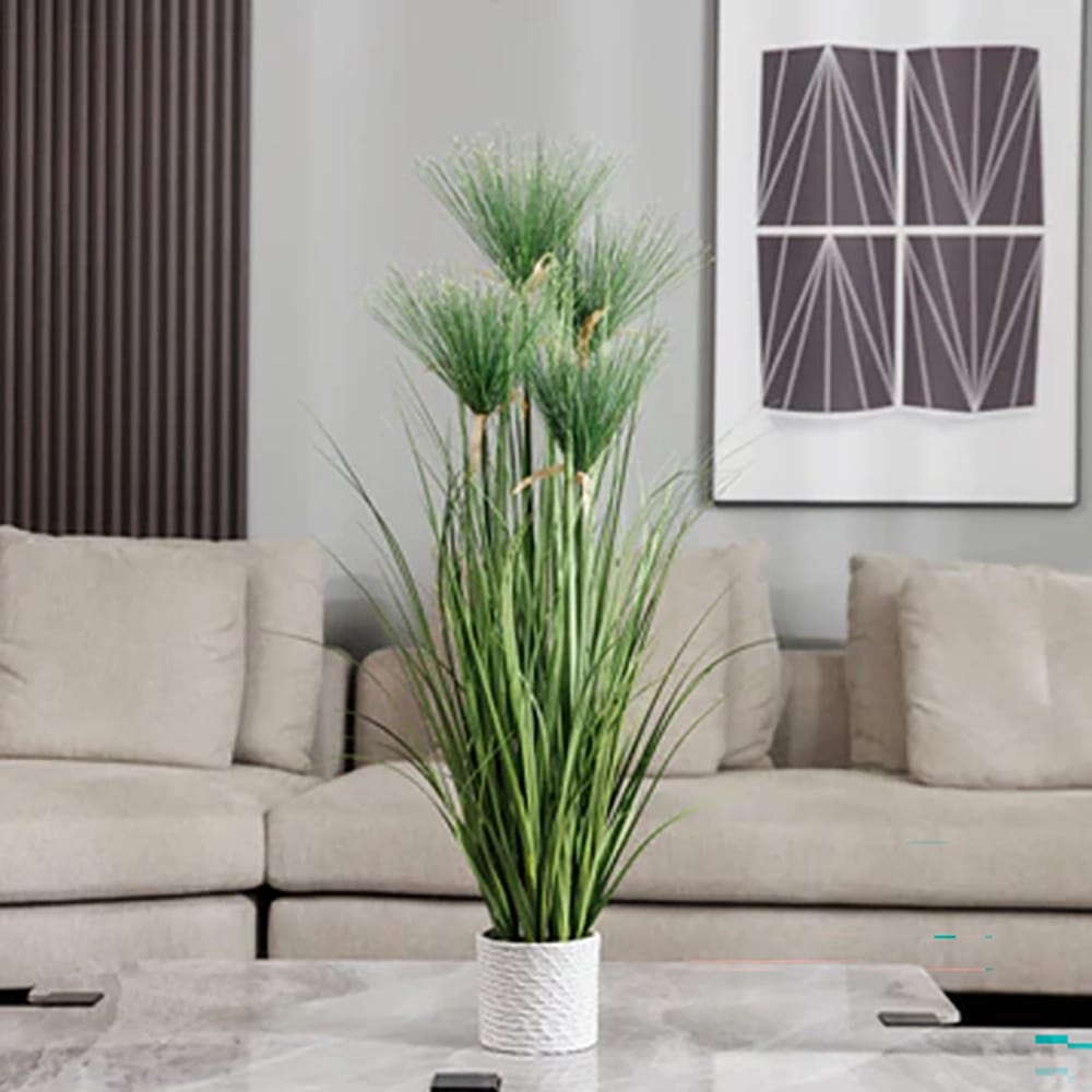 Vintage Home 36" Reed Grass in White Planter