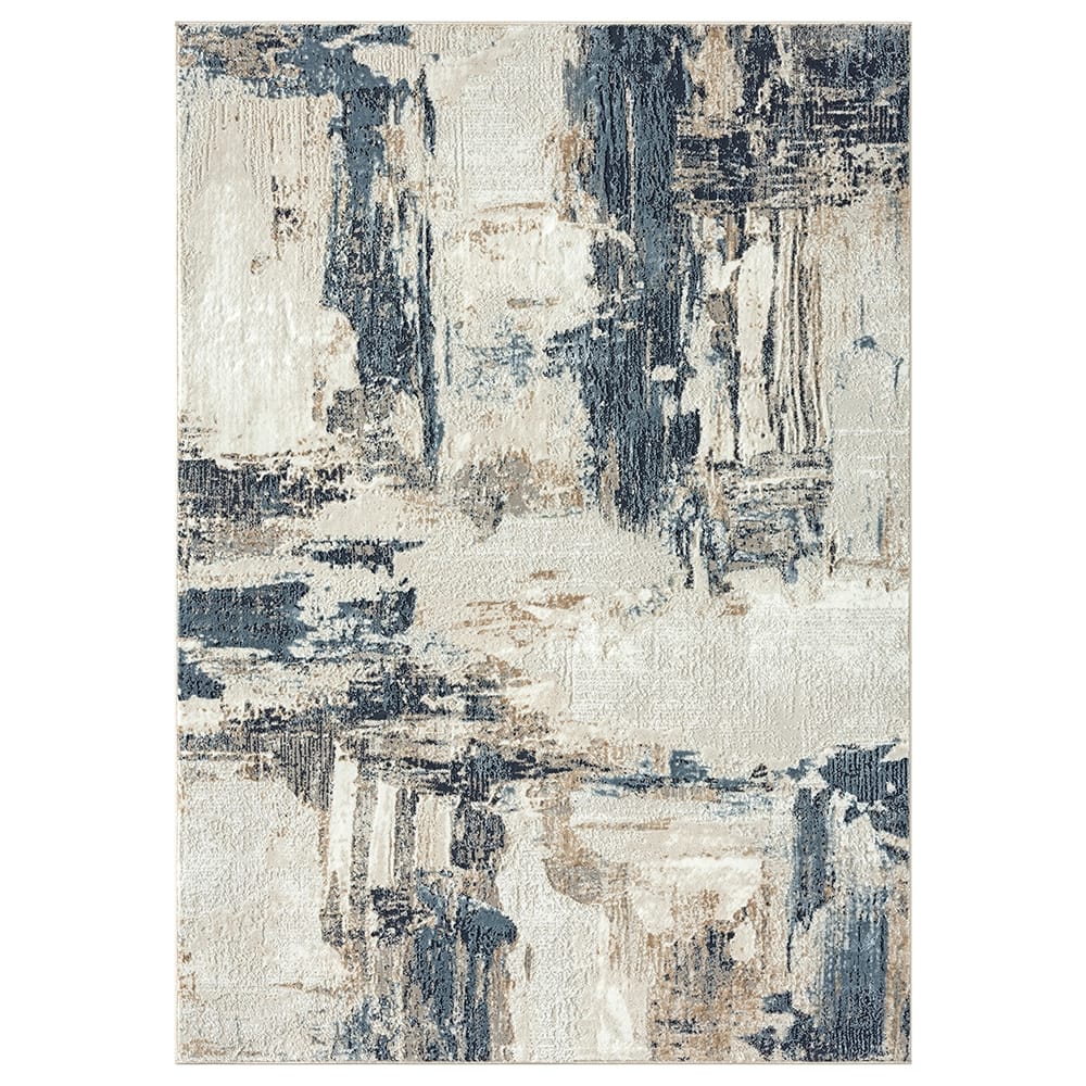 Camellia 8'8" x 12'6" Distressed Abstract Area Rug, Blue