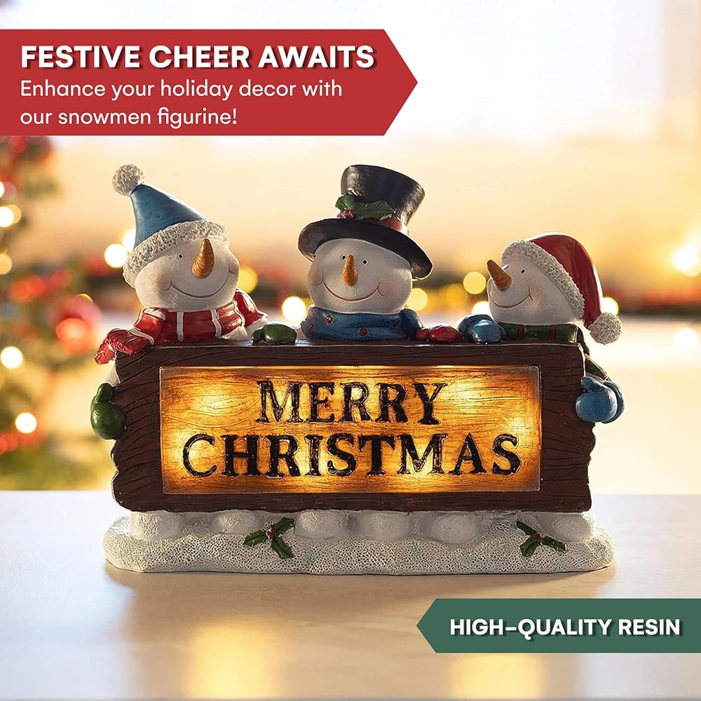 VP Home Christmas Snowman Lighted Resin Figurines