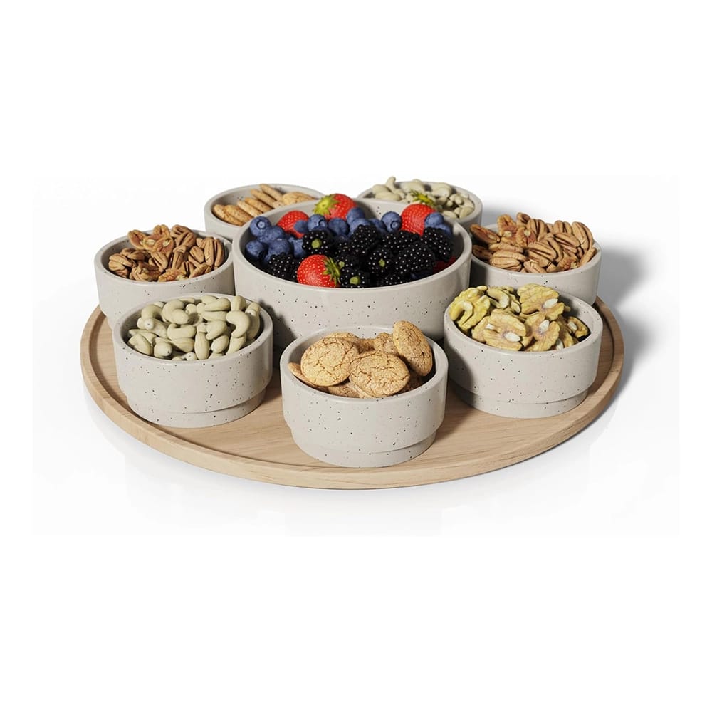 LIBKEN Dip Serving Tray, Brown