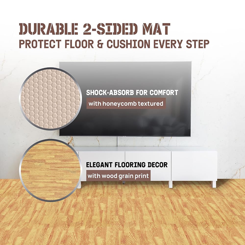 Yes4All Interlocking EVA Foam Mats, Light Oak, 22 sq ft