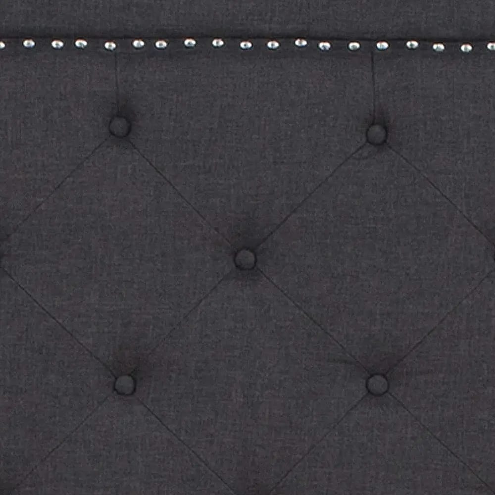 Brighton Arched Tufted Upholstered Platform Bed, King, Dark Gray