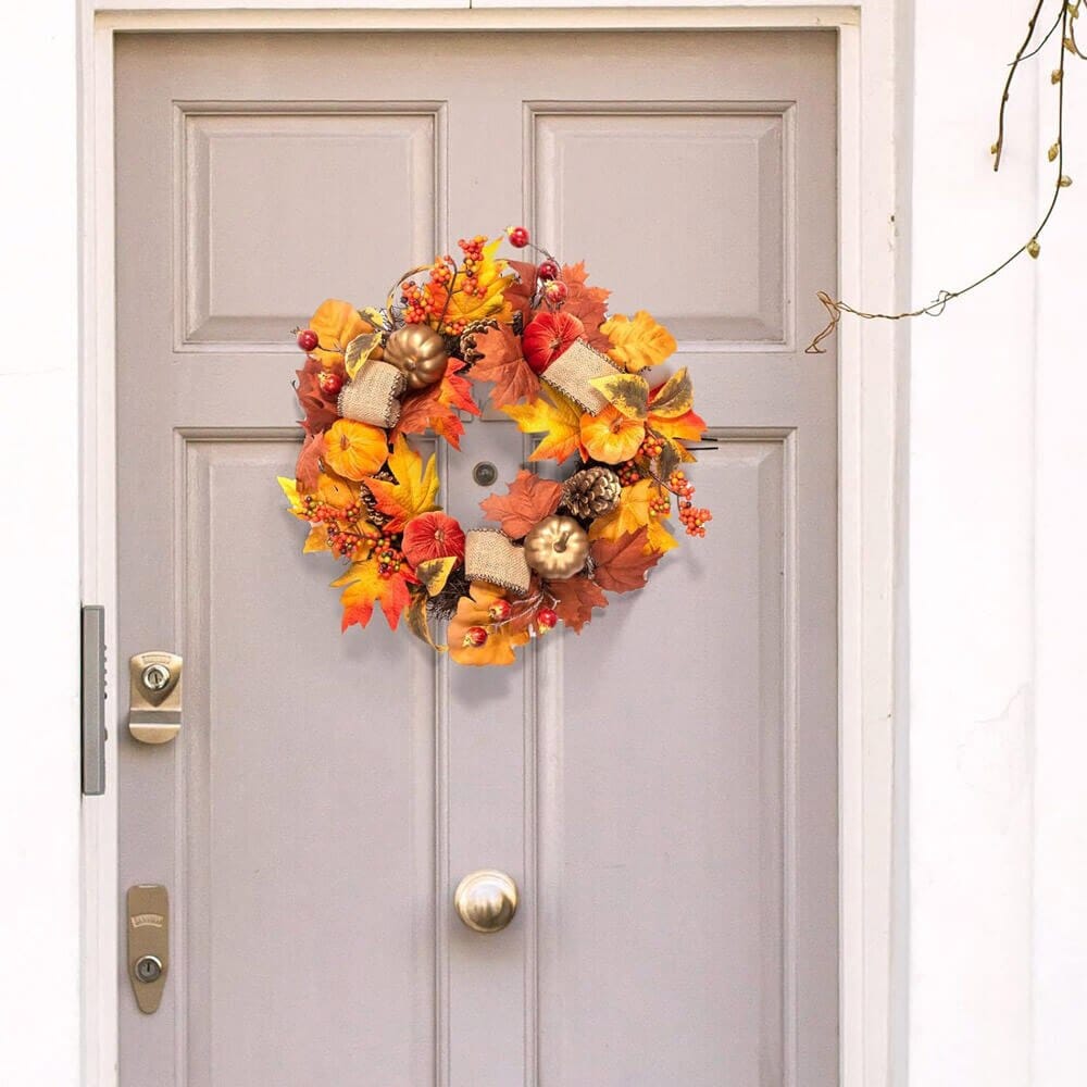 22" Festive Fall Artificial Wreath