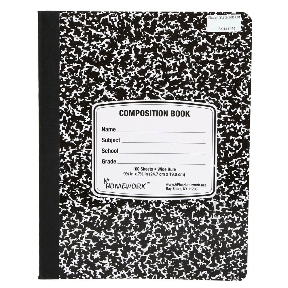 Marble Wide Ruled Composition Notebook, 100 Sheets