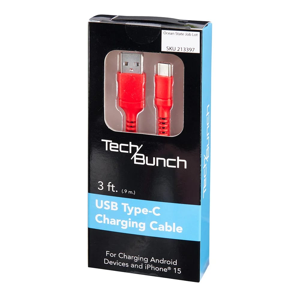 TechBunch USB Type-C Charging Cable, 3'