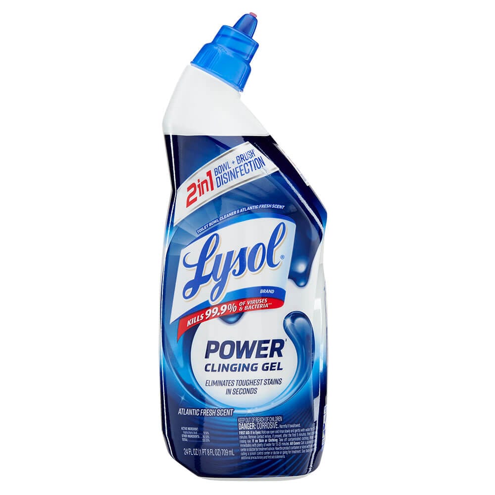 Lysol 2-In-1 Disinfecting Toilet Bowl + Brush Power Cleaning Gel, 24 oz