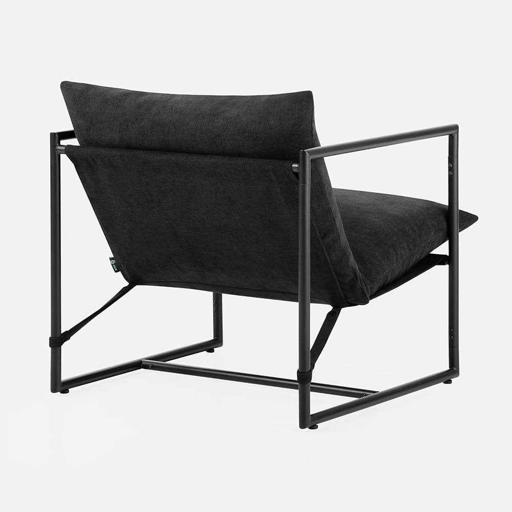 Zinus Aidan Sling Accent Chair, Black, Set of 2