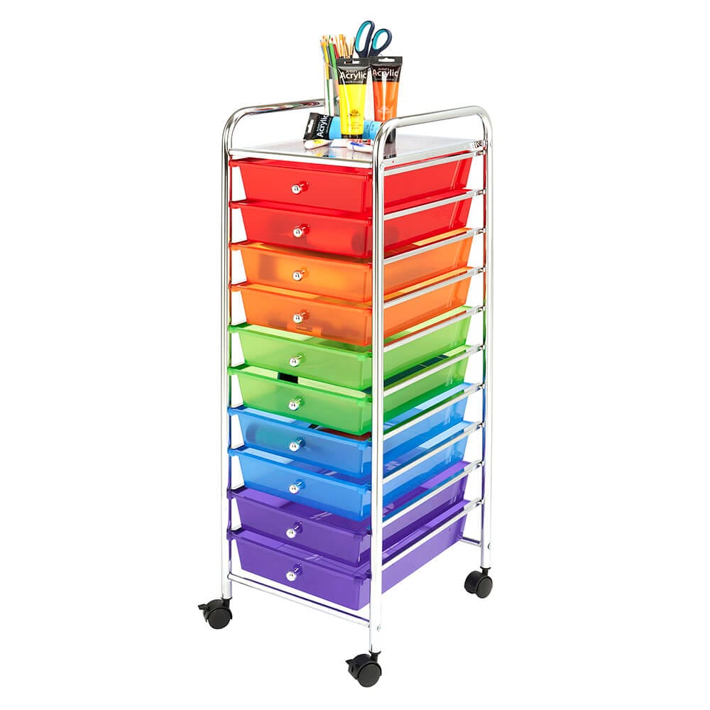 Leader 10-Drawer Rolling Craft Cart