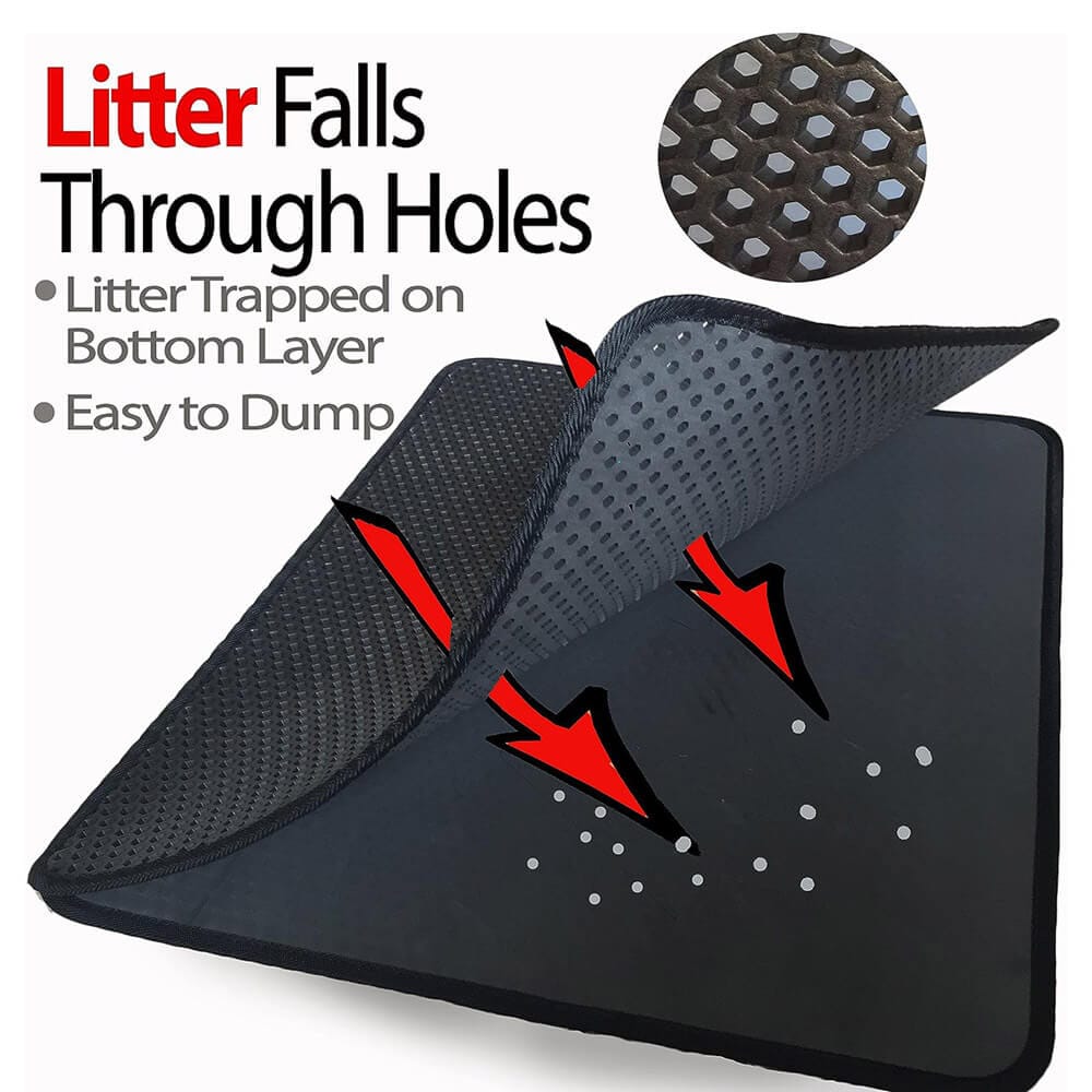 iPrimio Jumbo Size Cat Litter Trapper Mat, 32” x 30”, Black