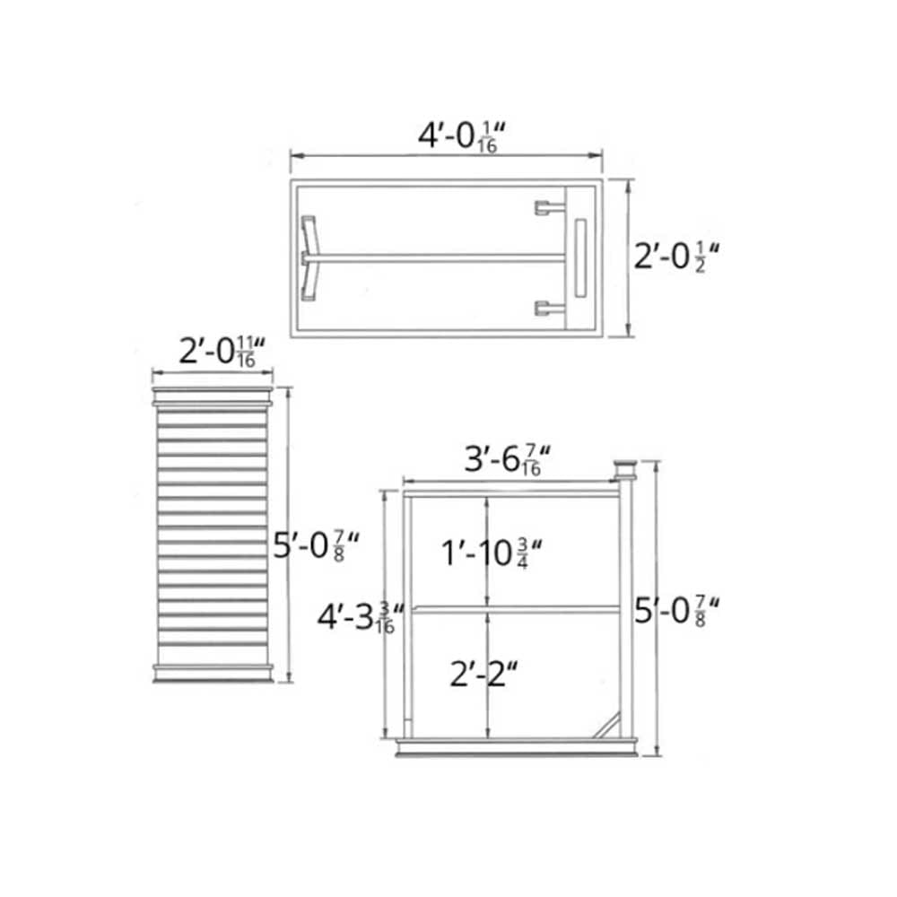 Commercial Adjustable White L-Rack Fixture with Slatwall Side