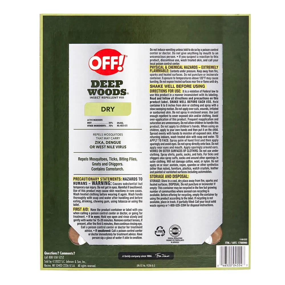 Off! Deep Woods Insect Repellent, 3pk