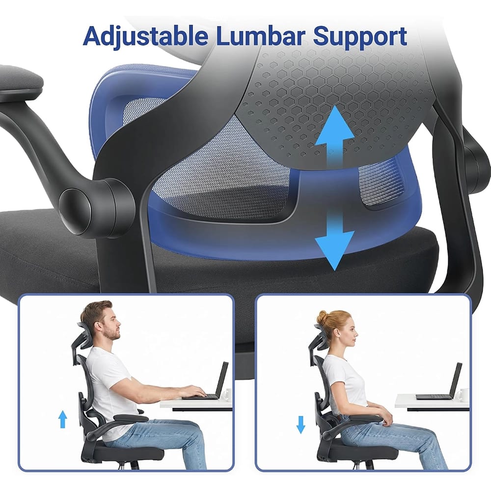 FAMSINGO Ergonomic Office Chair with Full Mesh Seat & Back, Black