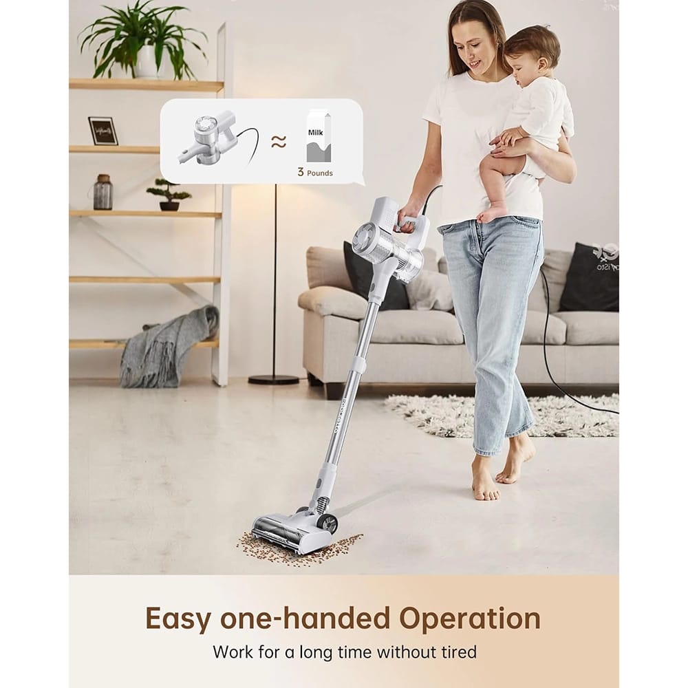Fabuletta 600W Corded Telescopic Stick Vacuum, White