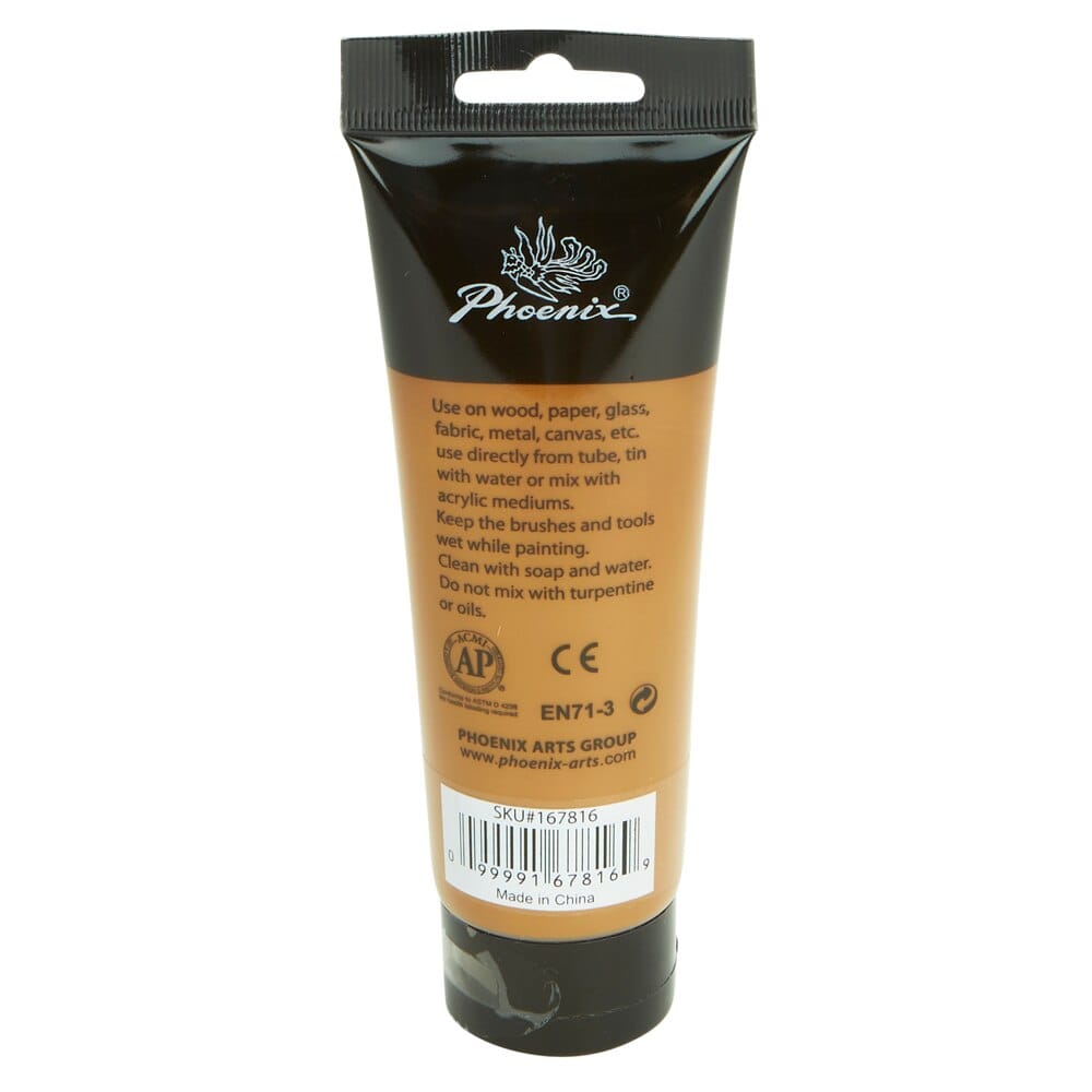 Phoenix Artist's Acrylic Paint, Raw Sienna, 120 ml